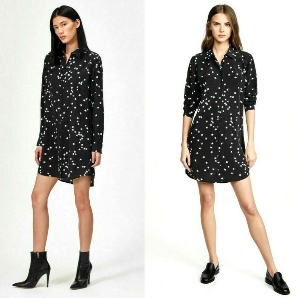 Equipment Star Silk Blouse Dress Gem